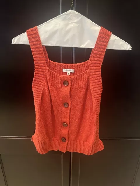 Madewell Orange Sweater Tank Size Medium