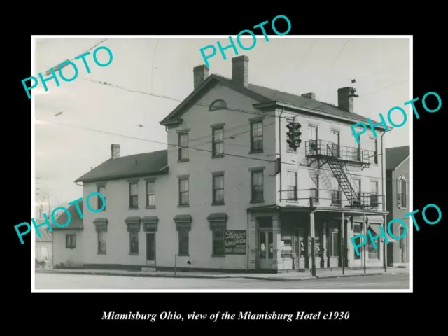 OLD LARGE HISTORIC PHOTO OF MIAMISBURG OHIO VIEW OF THE MIAMISBURG HOTEL c1930