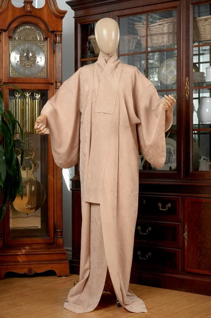 Dear Vanilla Japanese Silk Iromuji Kimono Women's Authentic Japan Vintage Mint