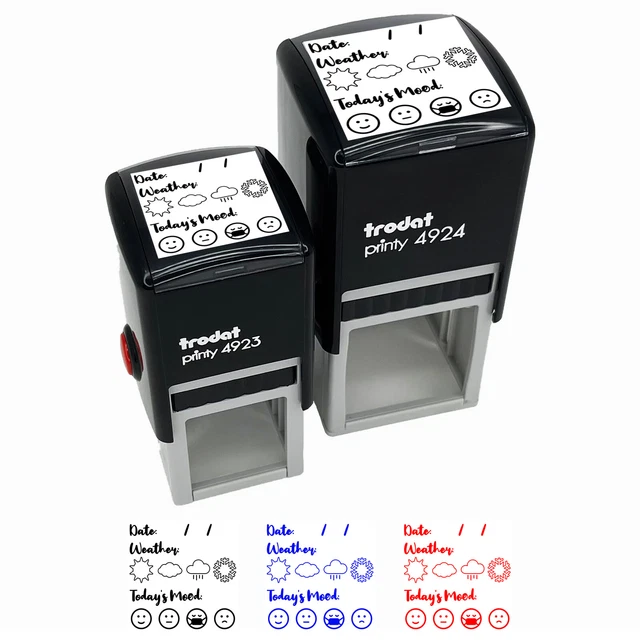 DATE FILLIN WEATHER Mood Tracker Calendar SelfInking Rubber Stamp Ink