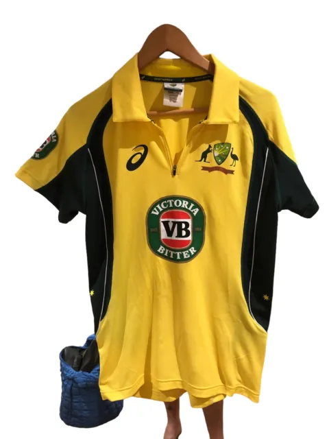 Womans Australia Asics One Day Cricket  Shirt Jersey  Size 12