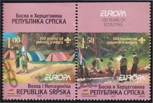 Bosnia E Erzegovina 364/65 2007 Europa Le Vacanza Orologio MNH