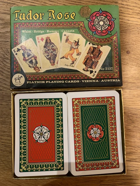 Jeux De Cartes Tudor Rose  Vintage Bridge