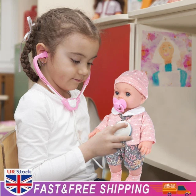 12-inch Reborn Baby Dolls with Clothes Feeding Kit Full Vinyl for Kids Age 3+