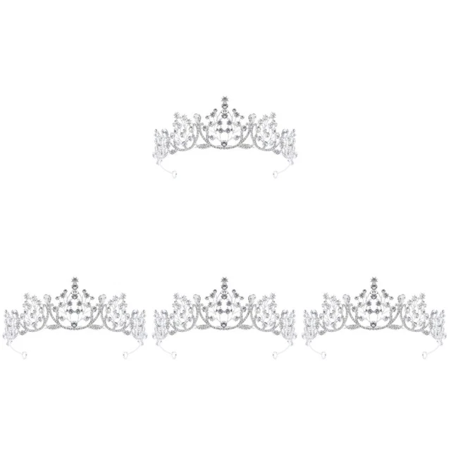 Set of 4 Diadème De Mariage Nuptiale Bandeau Couronne Strass Accessoires