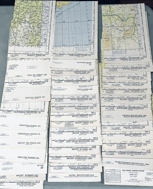 40 MOUNTAIN MAPS Mount Everest Fuji Kilimanjaro USAF World Aeronautical