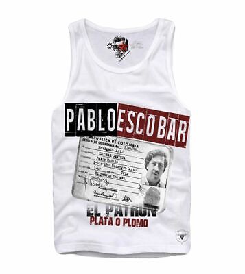 E 1 SINDACATO Canotta T-shirt Pablo Escobar Medellin SCARFACE DROGA COCAINA 2261t