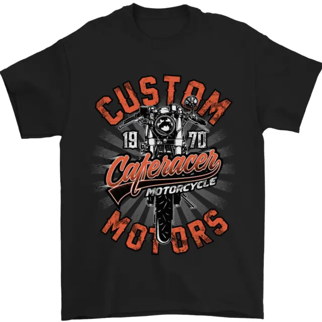 T-shirt da uomo Biker personalizzata Cafe Racer Motors 100% cotone