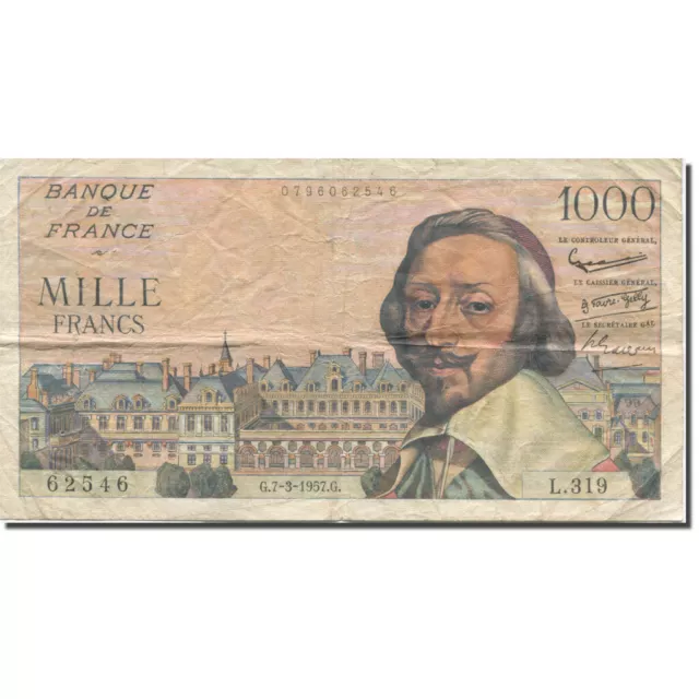 [#280908] France, 1000 Francs, Richelieu, 1957, 1957-03-07, TTB, Fayette:42.25,