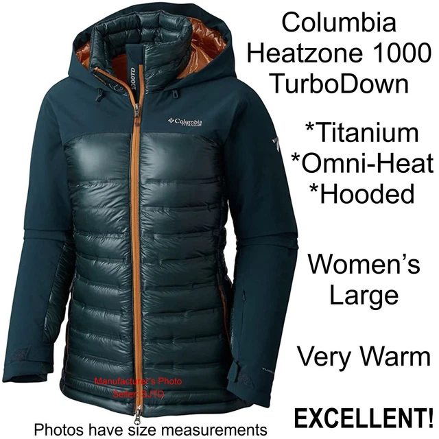 Columbia 1000 Titanium Omni-Heat Heatzone Turbodown Jacket - Women Large - EUC