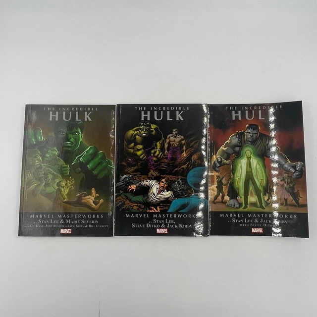 Marvel Masterworks The Incredible Hulk Vol 1 , 2, 3 by Stan Lee - 3 Book Lot