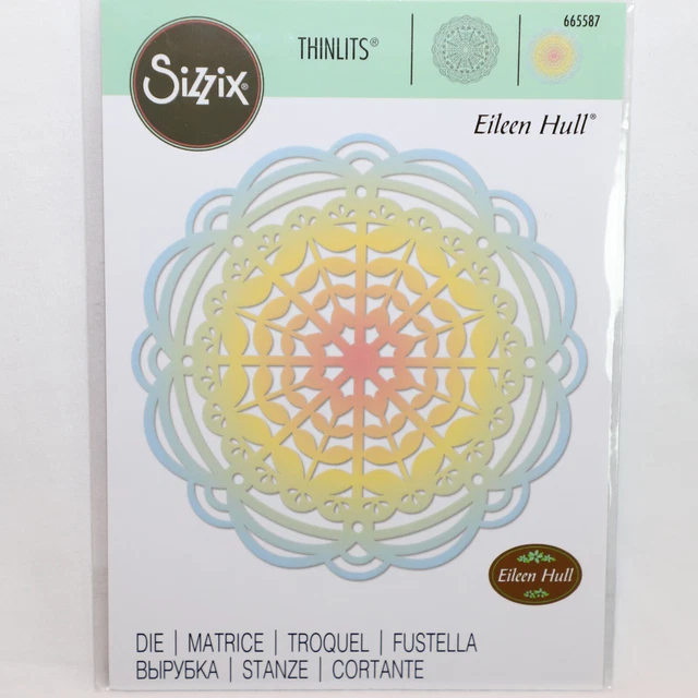 Sizzix Thinlits Corazón Mandala 665587 Casco de Eileen Troquel Nuevo Círculo Festoneado Redondo