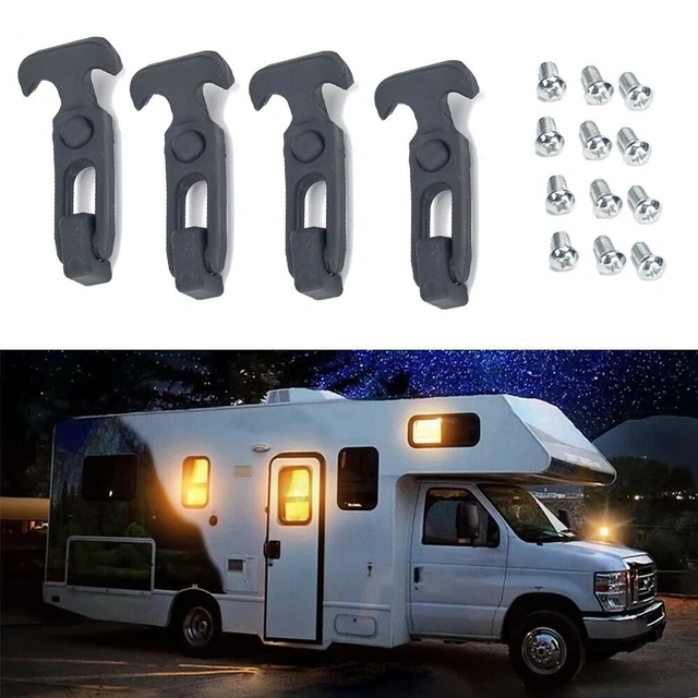 Flexible Rubber T-Handle Draw Latches – 4-Pack With Screw Kit For RV, Trailer, Tool Box, Cooler & More