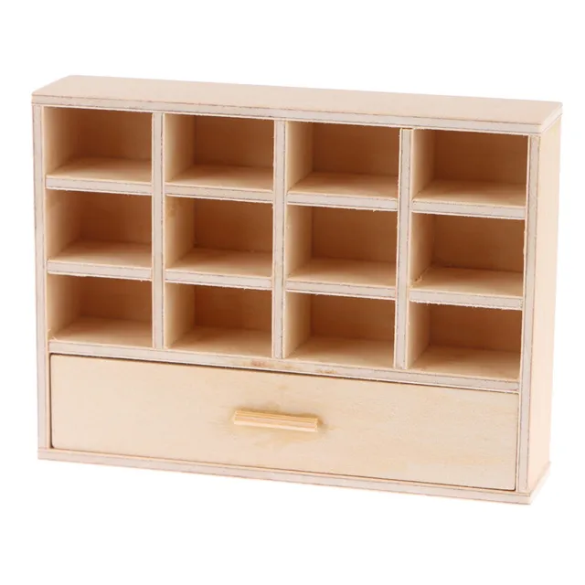 1:12 Dollhouse Miniature Bookshelf Storage Shelf Drawer Cabinet Furniture Decor