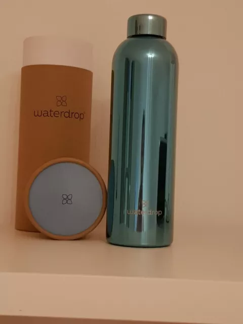 WATERDROP BLUE GLOSSY Steel Flasche 1 Liter *NEU* EUR 30,00
