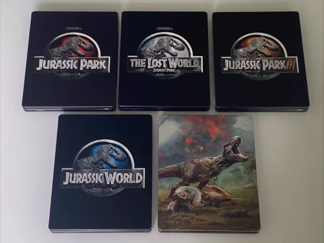 Jurassic Park Trilogy + Jurassic Wold 1 & 2  Steelbook Bluray Collection Avec Vf