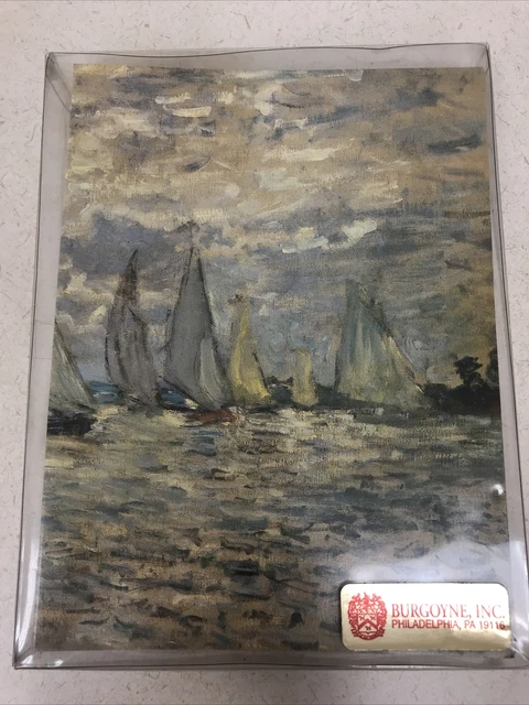20 New CHRISTMAS New Year Card and Envelops BURGOYNE Sail Boats Ocean Lake