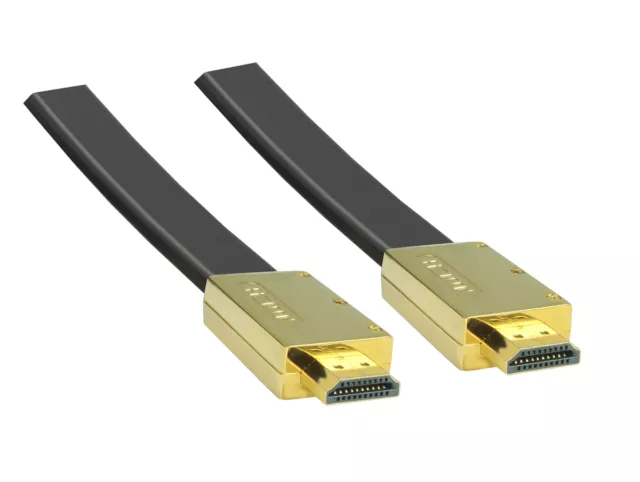 2m SunshineTronic Premium Haute Vitesse HDMI Câble Plat Ultra HD, 4Kx2K, 3D, Arc