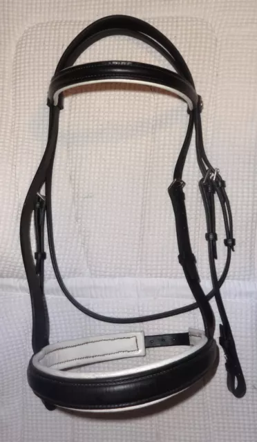 COURBETTE English/Dressage Show Bridle- 2-Tone/Padded -Quality Leather-BEAUTIFUL