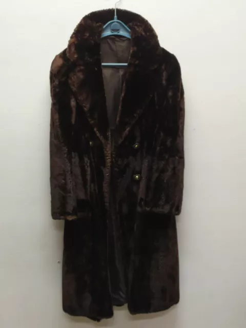 Cappotto-Giacca pelliccia donna vera pelle elegante color marron scuro  spalle 4