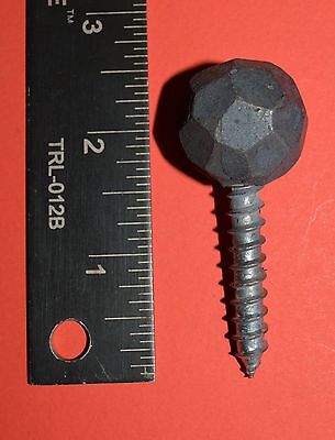 Decorative Wood Screw, Large Ball Head, Hammered Wrought Iron by Blacksmiths