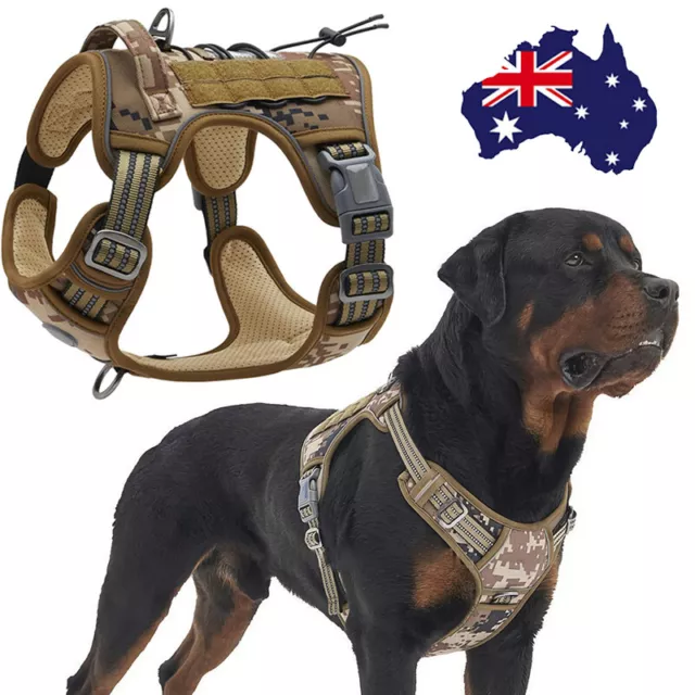 Qttie Tactical Dog Harness No Pull Adjustable Pet Military Working Training Vest