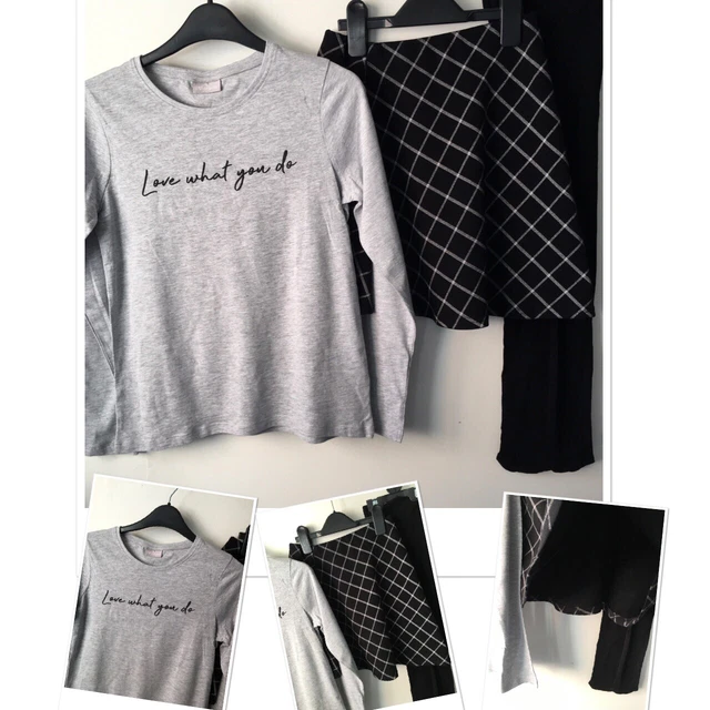 Yd girls fashion skater shirt exc con & new Matalan top& M&S tights 10-11 years