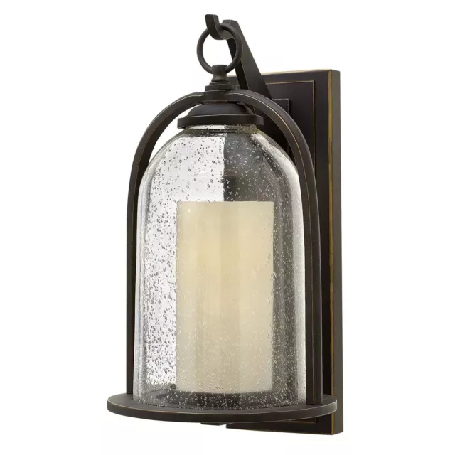 Luz Exterior Lámpara Pared Linterna H 42,5 CM -aluminio Cristal Bronce IP44 1