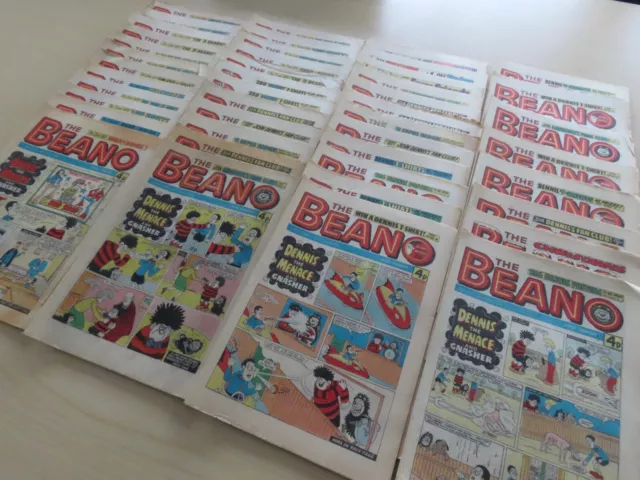 DC Thomson BEANO Comic Lot, 1976 Near Complete Year, British Dennis the Menace