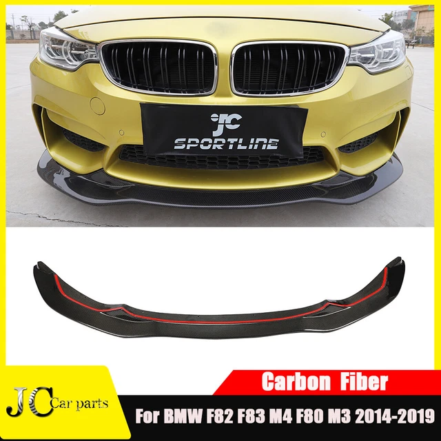 MCARCAR KIT Carbon Fiber Front Lip for BMW F80 M3 F82 F83 M4 2014-2019 Front Bumper Lip Bodykit Splitter Spoiler Air Dam Chin Diffuser Low Bumper