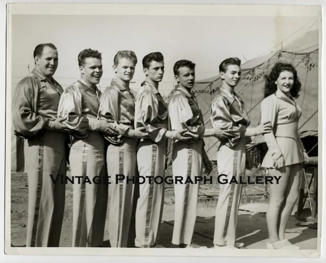 Vintage Photo 1949 Circus Performers Acrobat Team Frank Fernekes Studio CA