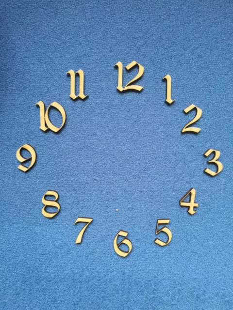 MDF Clock Face Craft Blank with Numbers cut out and center Hole