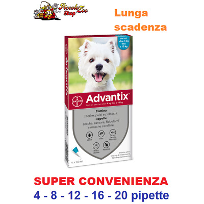 Advantix Bayer 4-10kg antiparassitario per cane 4- 6 -8- 12- 18- 20 pipette