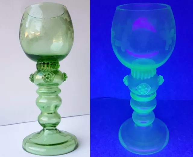 Old Rummer / Wine Glass Glas Weintrauben-Dekor Beerennoppen K92