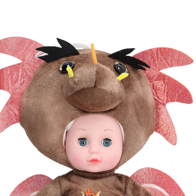 LISND Baby Cute Doll Comfortable Hand Feeling Dinosaur Doll 40cm/15.7in Coffee