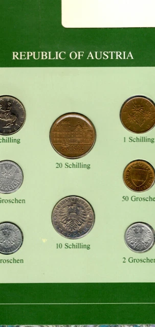 Coin Sets of All Nations Austria UNC All 1984 but 2 Groschen 1983 3