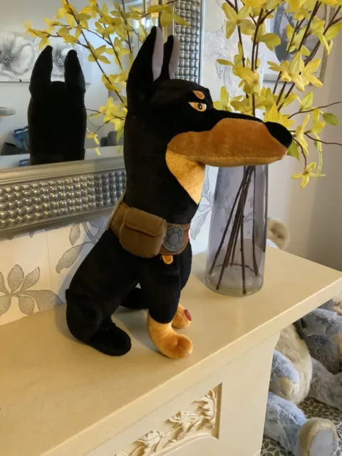 Peluche de juguete suave de 14"" Disney Store UP beta Rottweiler perro parlante muy RARO