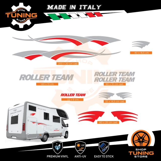 AUTOCOLLANTS DE CAMPER Kit Stickers RollerTeam versione S EUR 108,99