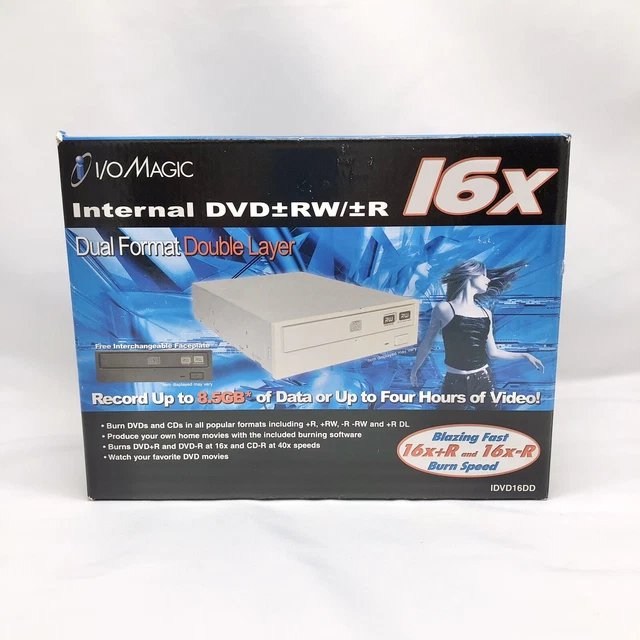 I/O Magic Internal DVD+-RW/R Dual Format Double Layer DVD Burner IDVD16DD NEW I/O Magic Internal DVD+-RW/R Dual Format Double Layer DVD Burner IDVD16DD NEW