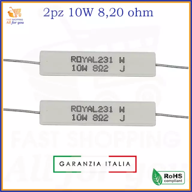 Kit resistenze 10W resistenza in ceramica di ceramiche 8,2 ohm resistore a filo