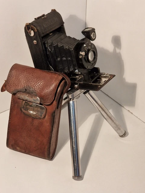 Appareil Photo à Soufflet Pontiac France – Vintage 1900 Avec étui
