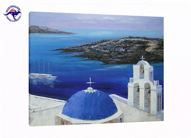 Oil Painting on Canvas Santorini Church - Framed  Unframed