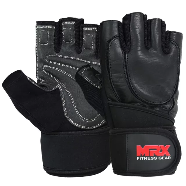 MRX Weight Lifting Gloves Padded Weightlifting Gym Training Workout Wrist Wraps