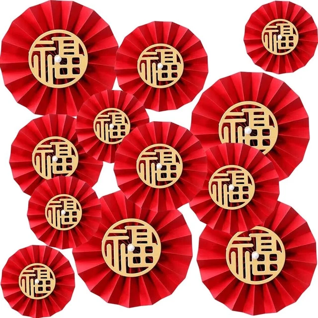 CHINESE LUNAR NEW Year 12 Pack Round Decor 2024 Dragon Year Hanging
