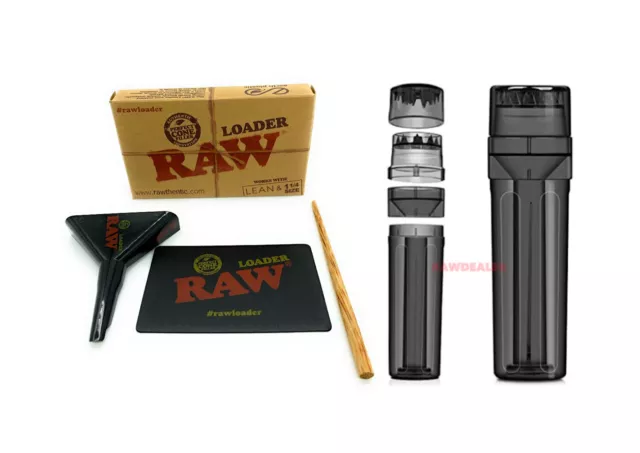 raw 1 1/4 cone loader kit + new design cone  grinder filler storage 3 in 1