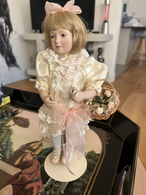 Beautiful Detail Franklin Heirloom Dolls - MOLLY The Little Flower Girl 32cm