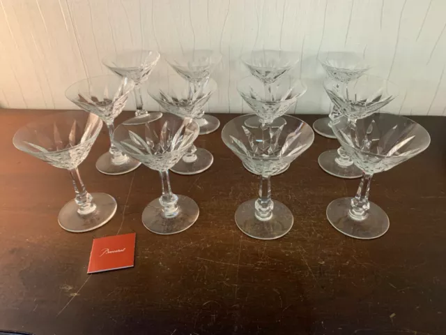 12 coupes champagne modèle Tourville en cristal de Baccarat (prix à la pièce)