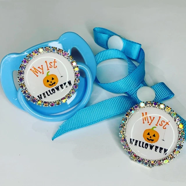 Halloween Peluznante Falso Clip Personalizado Bling Regalo Baby Shower Rosa Azul