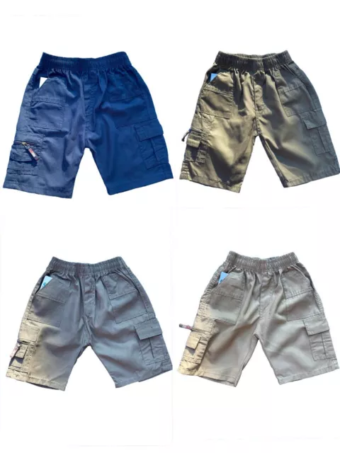 Boys Shorts Chino Summer Knee Length Bottoms Kids Cargo Shorts Combat