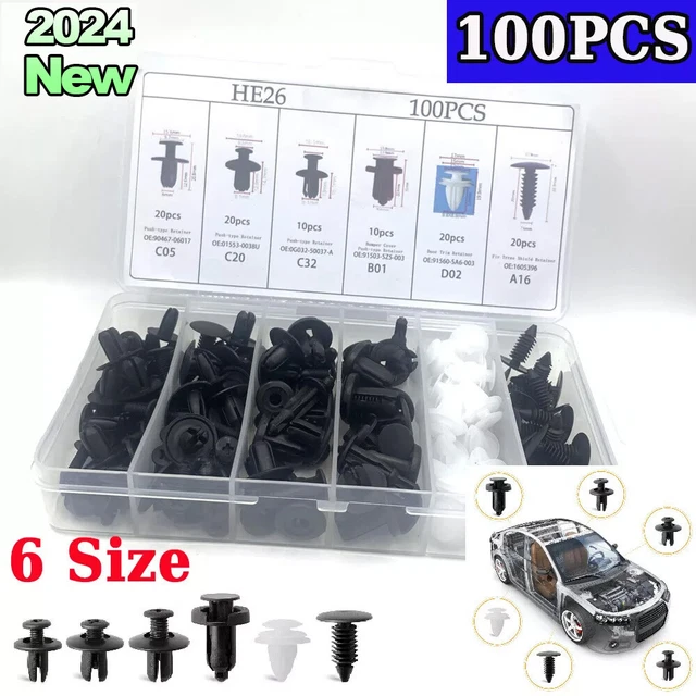 thumbnail image 2 of 100x Door Trim Clips – For Hyundai Santa Fe, Kia Sportage Side Moulding & Rocker Panel 2 of 5